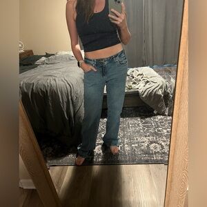 Forever 21 Women's Boot-Cut/Flare Jeans in Medium Blue Wash